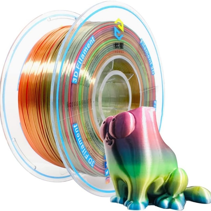 
                Filamento PLA 1.75mm Silk Rainbow 3D Printing Filaments for 3D Printers
           
