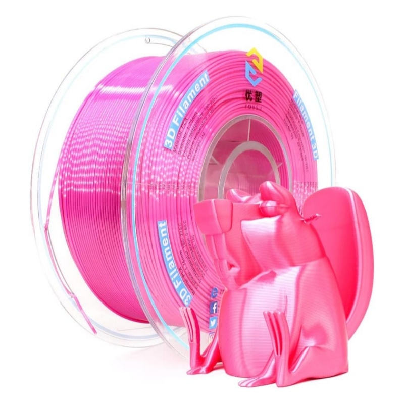
                Custom Filaments for 3D Printing Pink Glossy Surface Silk PLA 3D Printer Filament
 