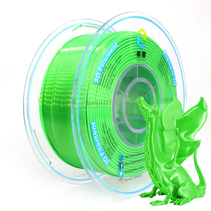 
                Popular Super Shiny Effect 3D Printers Green Silk PLA Filament 3D Pens Material PLA
