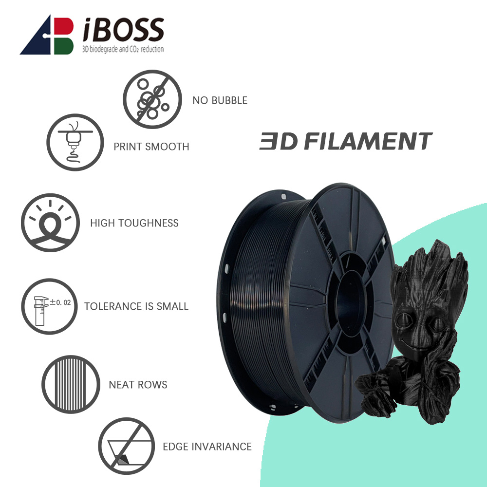 
                Iboss Net Weight 1kg Diameter 1.75mm Black PLA Filament
            