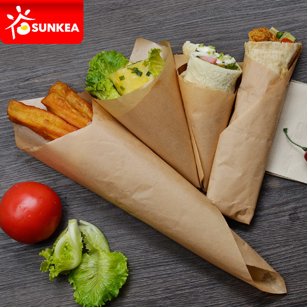 
                Wholeale Disposable Take Away Food Grade Printed Greaseproof Food Wrapping Paper
  