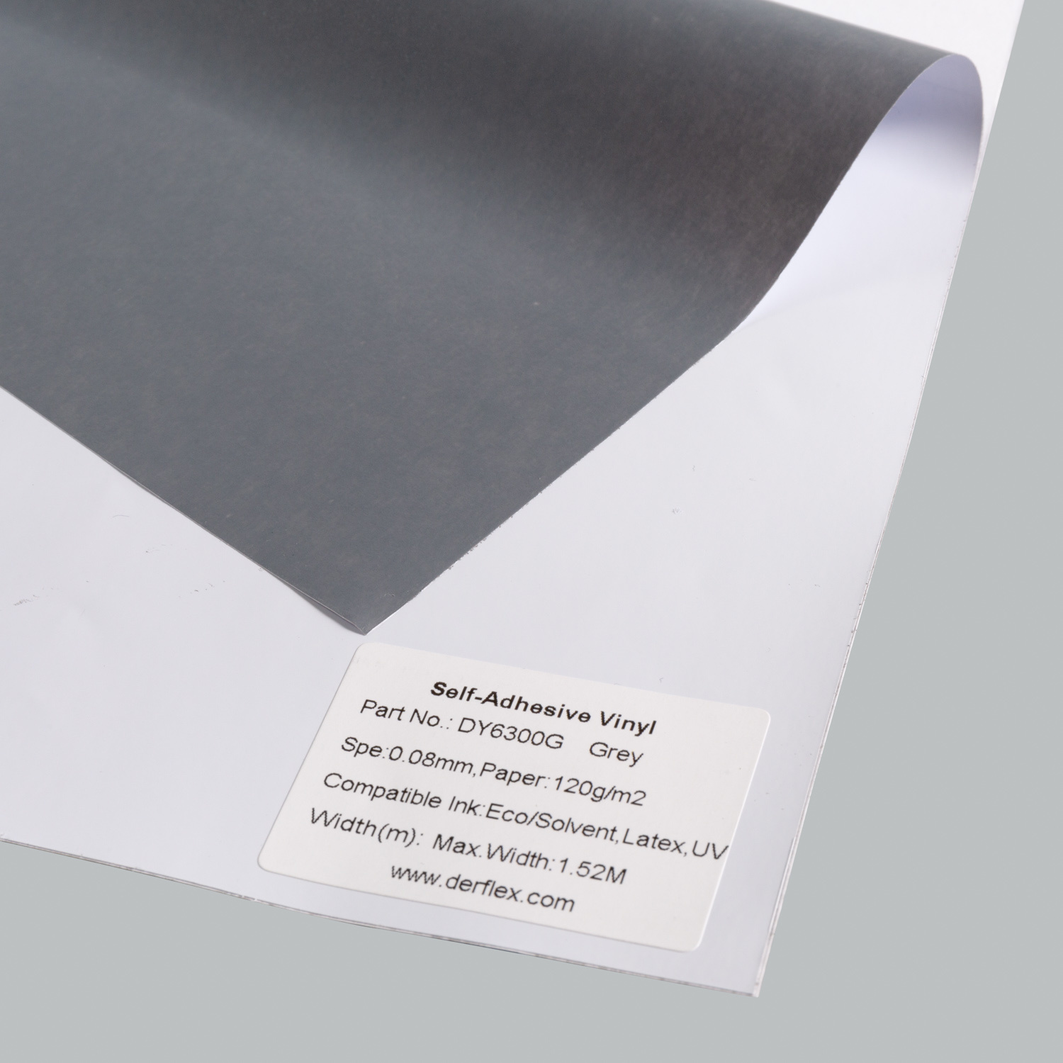 
                Derflex 0.08mm 120g 0.10mm 140g White Black Grey Back PVC Self Adhesive Vinyl Rolls