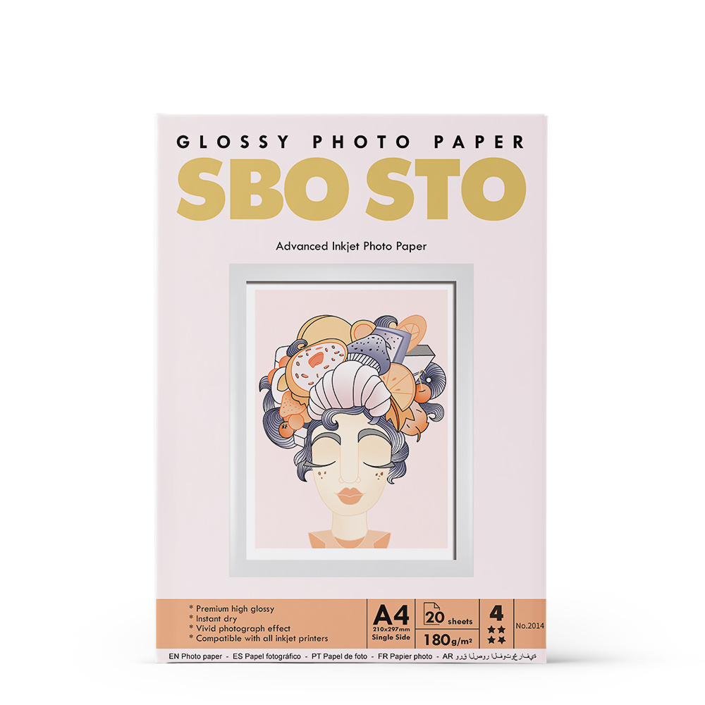 
                Cast Coated Premium High Glossy Photo Paper 180 GSM A4 Book Printing Paper
        