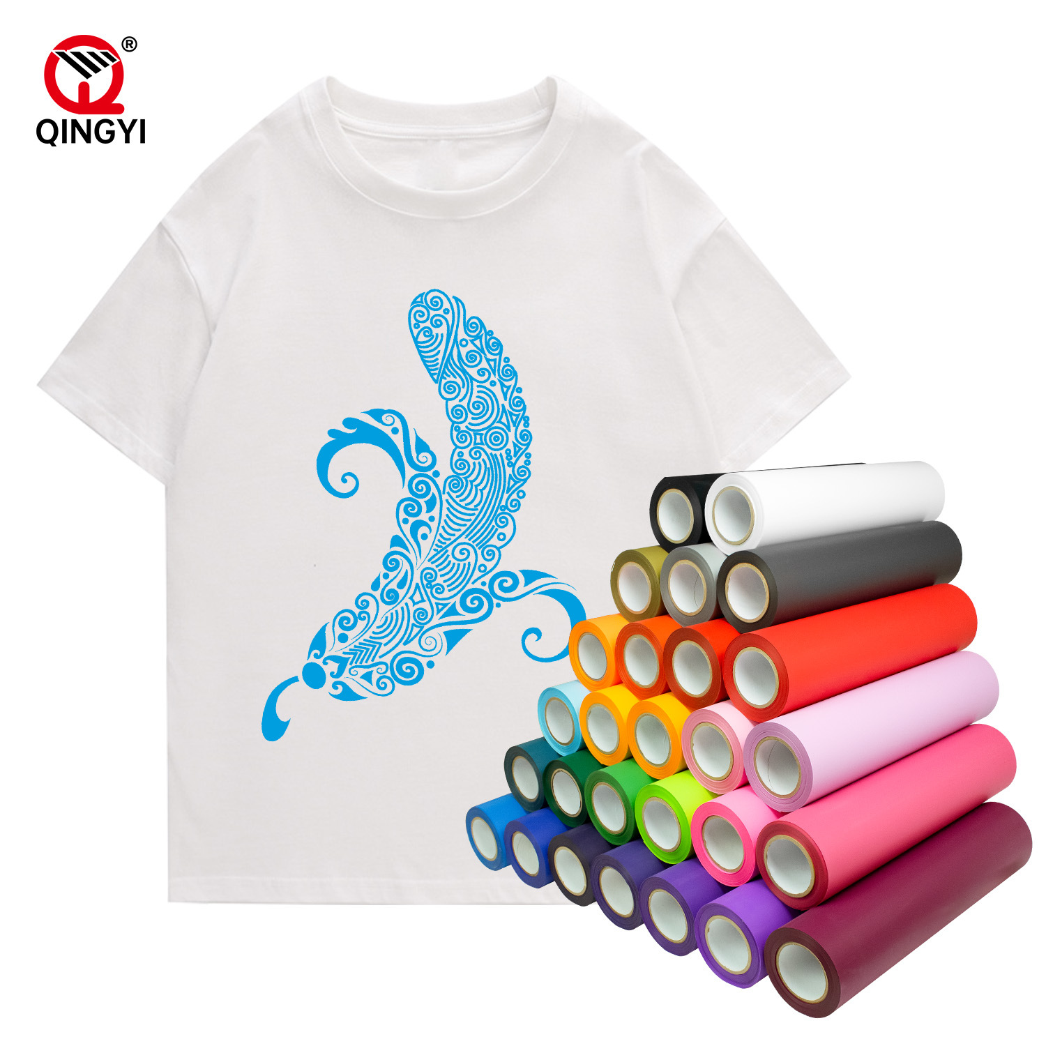
                Wholesale Rolls Htv Textile Fabric PVC Heat Transfer Vinyl for T-Shirts
           