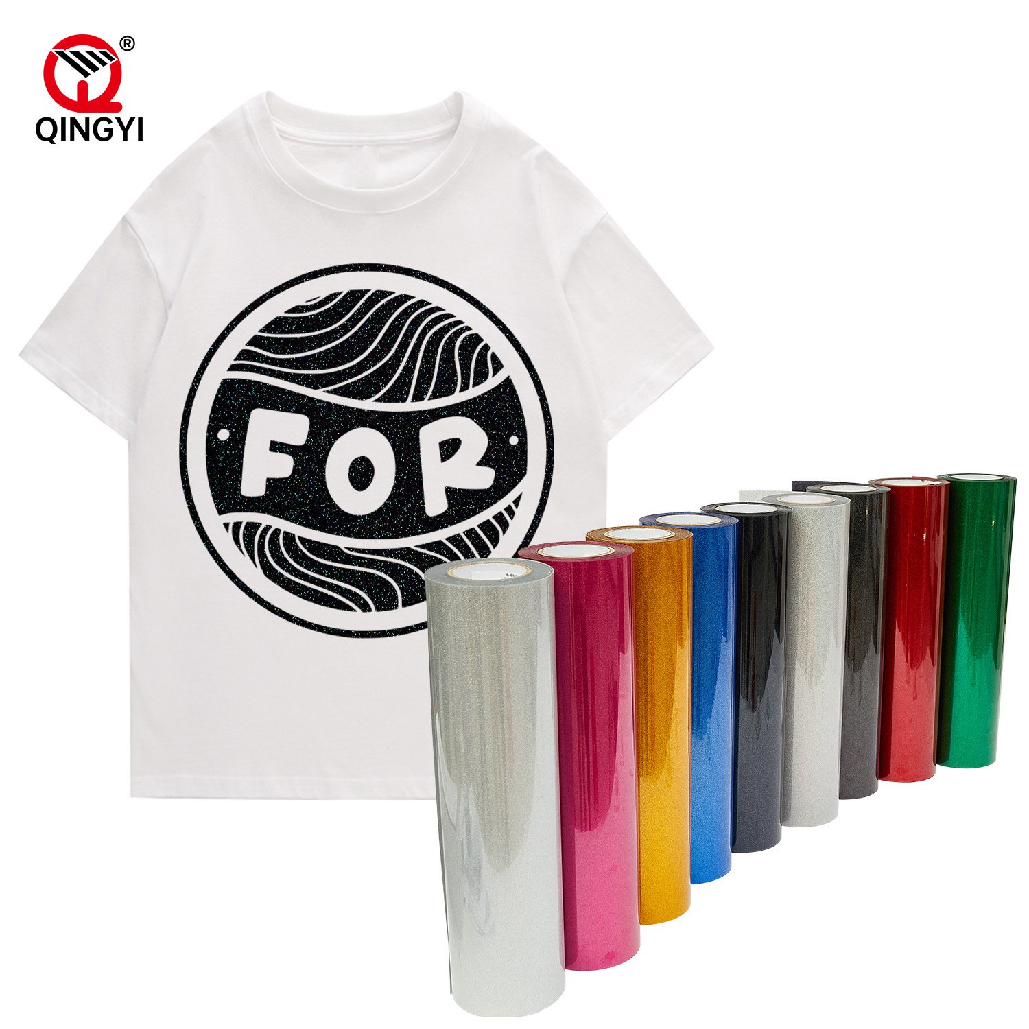 
                Glossy Glitter PU Heat Transfer Vinyl for T-Shirt Prinitng
            