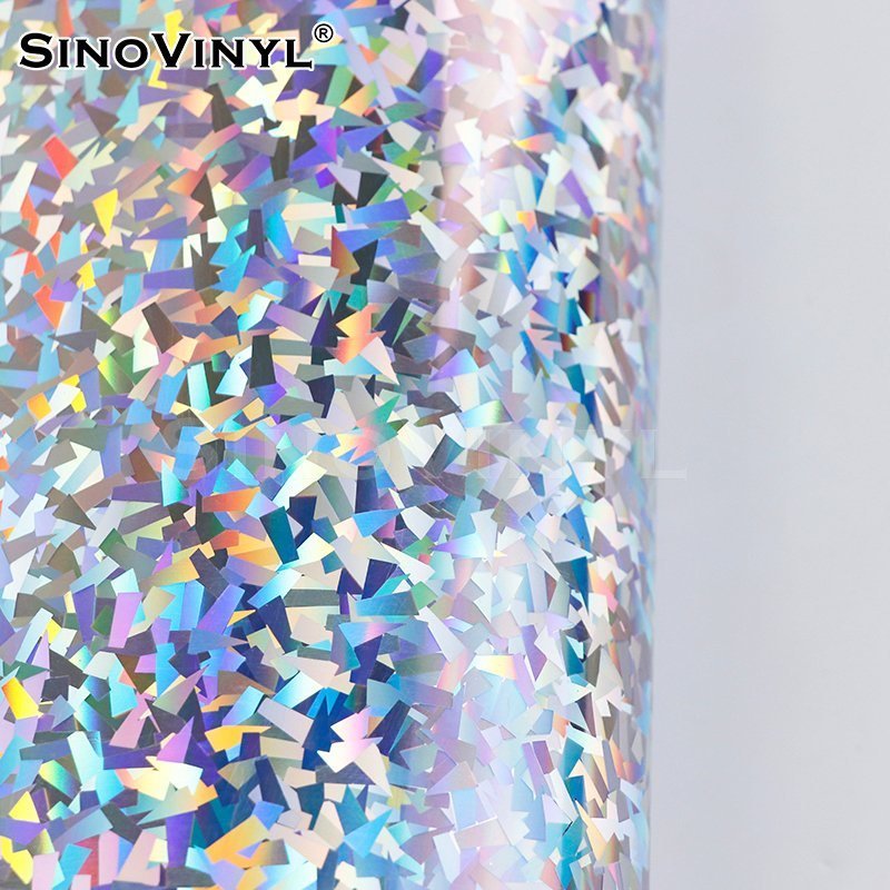 
                SINOVINYL 25m*50cm Rainbow Laser Holographic Heat Transfer Vinyl Hologram Vinyl
   