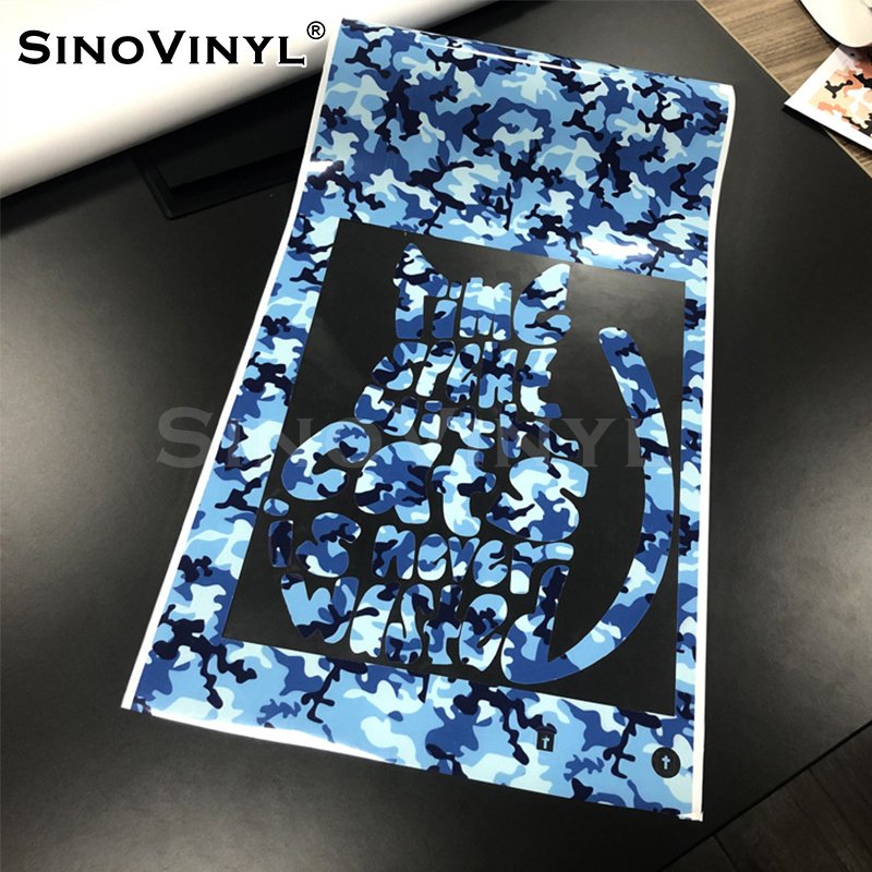 
                SINOVINYL 0.5x25M Camouflage Heat Transfer Vinyl Pattern HTV For T-shirt
          