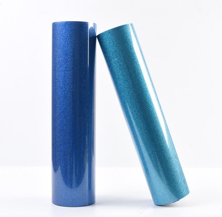 
                PU Glitter Heat Transfer Vinyl Dark Blue Light Blue
            